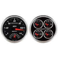 Designer Black II 2 Piece Electric Gauge Kit (5" Quad & Tach/Speedo Combo, 240-33 Ω) 