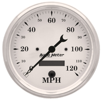 Old-Tyme White 5" Electric Speedometer (0-120 MPH)