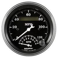 Old Tyme Black 3-3/8" Electric Tachometer/Speedometer (120MPH & 8K RPM)