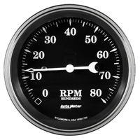 Old Tyme Black 3-3/8" In-Dash Tachometer (8K RPM)