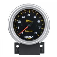 Pro-Cycle 3-3/4" Tachometer (0-8,000 RPM) Black w/ Silver Bezel