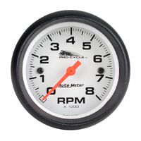 Pro-Cycle 2-5/8" Tachometer (0-8,000 RPM) White w/ Black Bezel