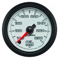 Pro-Cycle 2-1/16" Stepper Motor Oil Temperature Gauge (140-280 °F) White/Black