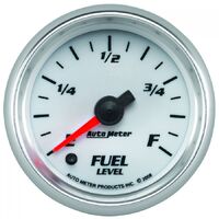 Pro-Cycle 2-1/16" Stepper Motor Programmable Fuel Level Gauge (0-280Ω) White/Bright Anodized