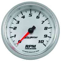 Pro-Cycle 3-3/8" Tachometer (0-10,000 RPM) White/Bright Anodized