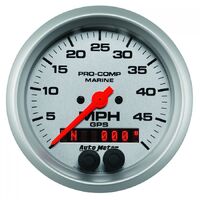 Marine 3-3/8" GPS Speedometer (0-50 MPH) Silver