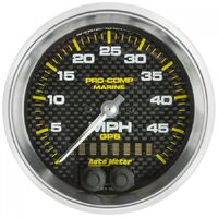 Marine 3-3/8" GPS Speedometer (0-50 MPH) Carbon Fibre