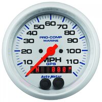 Marine 3-3/8" GPS Speedometer (0-120 MPH) White