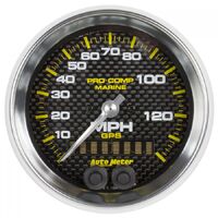 Marine 3-3/8" GPS Speedometer (0-140 MPH) Carbon Fiber