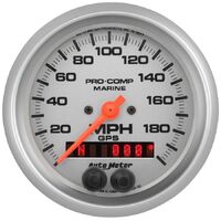 Marine 3-3/8" GPS Speedometer (0-200 MPH) Silver