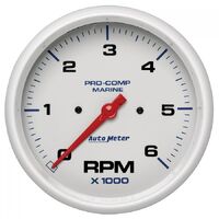 Marine 5" In-Dash Tachometer (0-6,000 RPM) White