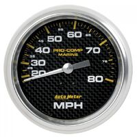 Marine 3-3/8" Mechanical Speedometer (0-80 MPH) Carbon Fiber