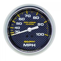 Marine 3-3/8" Mechanical Speedometer (0-100 MPH) Carbon Fiber