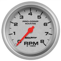 Marine 3-3/8" In-Dash Tachometer (0-8,000 RPM) Silver