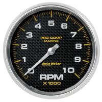 Marine 5" In-Dash Tachometer (0-10,000 RPM) Carbon Fiber