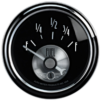 Prestige Black 2-1/16" SSE Fuel Level Gauge w/ Air-Core (0-90 Ω)