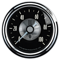 Prestige 2-1/16" Mechanical Oil Pressure Gauge (0-100 PSI) Black Diamond