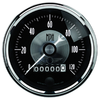 Prestige Black Diamond 3-3/8" Electric Speedometer (0-120 MPH) w/ Wheel ODO