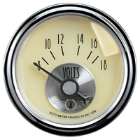 Prestige 2-1/16" Voltmeter w/ Air-Core (8-18V) Antique Ivory