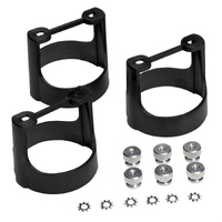 Set of 3 Black Composite Gauge Bracket Kit (2-1/16")