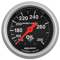 Sport-Comp 2-1/16" Mechanical Oil Temperature Gauge (140-280 °F) 6 ft