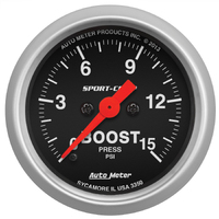 Sport-Comp 2-1/16" Stepper Motor Boost Gauge (0-15 PSI)