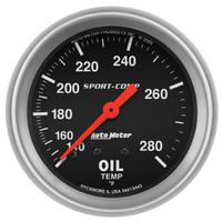 Sport-Comp 2-5/8" Mechanical Oil Temperature Gauge (140-280 °F)