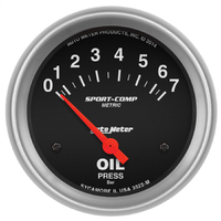 Sport-Comp 2-5/8" Oil Pressure Gauge w/ Air-Core (0-7 Bar)