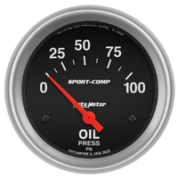 Sport-Comp 2-5/8" Oil Pressure Gauge w/ Air-Core (0-100 PSI)