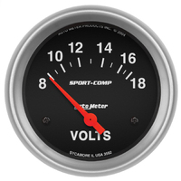 Sport-Comp 2-5/8" Voltmeter w/ Air-Core (8-18V)