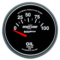 Sport-Comp II 2-1/16" Oil Pressure Gauge w/ Air Core (0-100 PSI)