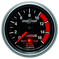 Sport-Comp II 2-1/16" Stepper Motor Nitrous Pressure Gauge w/ Peak & Warn (0-1600 PSI)