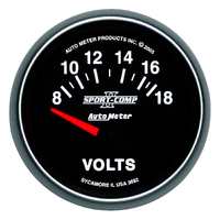 Sport-Comp II 2-1/16" Voltmeter w/ Air-Core (8-18V)