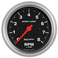 Sport-Comp 3-3/8" In-Dash Tachometer (0-8,000 RPM)