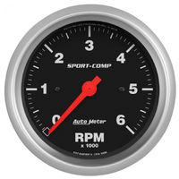 Sport-Comp 3-3/8" In-Dash Tachometer (0-6,000 RPM)