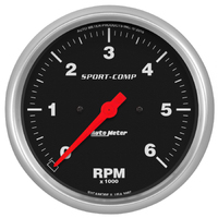 Sport-Comp 5" In-Dash Tachometer (0-6,000 RPM)