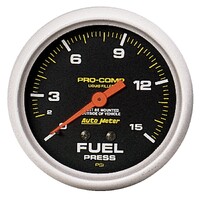 Pro-Comp Liquid Filled 2-5/8" Mechanical Fuel Pressure Gauge (0-15 PSI)