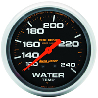 Pro-Comp 2-5/8" Liquid Filled Mechanical Water Temperature Gauge (120-240 °F) 6 ft