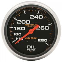 Pro-Comp 2-5/8" Liquid Filled Mechanical Oil Temperature Gauge (140-280 °F) 12 ft