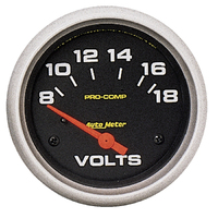 Pro-Comp 2-5/8" Voltmeter w/ Air-Core (8-18V)