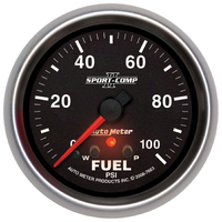 Sport-Comp II 2-5/8" Stepper Motor Fuel Pressure Gauge w/ Peak & Warn (0-100 PSI)