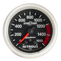 Sport-Comp II Stepper Motor 2-5/8" Nitrous Pressure Gauge w/ Peak & Warn (0-1600 PSI)