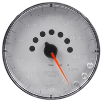 Spek-Pro 5" Electric Speedometer (0-180 MPH) Silver Dial, Chrome Bezel, Flat Antiglare Lens