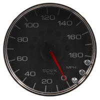 Spek-Pro 5" Electric Speedometer (0-180 MPH) Black Dial, Chrome Bezel, Clear Lens