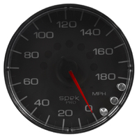 Spek-Pro 5" Electric Speedometer (0-180 MPH) Black Dial, Chrome Bezel, Flat Antiglare Lens