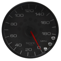 Spek-Pro 5" Electric Speedometer (0-180 MPH) Black Dial, Black Bezel, Clear Lens