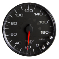 Spek-Pro 5" Electric Speedometer (0-180 MPH) Black Dial, Black Bezel, Flat Antiglare Lens