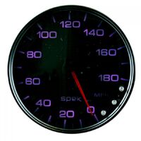 Spek-Pro 5" Electric Speedometer (0-180 MPH) Black Dial, Black Bezel, Smoked Lens