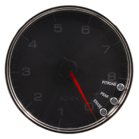 Spek-Pro 5" In-Dash Tachometer (0-8,000 RPM) Black Dial, Chrome Bezel, Clear Lens