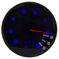 Spek-Pro 5" In-Dash Tachometer (0-8,000 RPM) Black Dial, Black Bezel, Smoked Lens